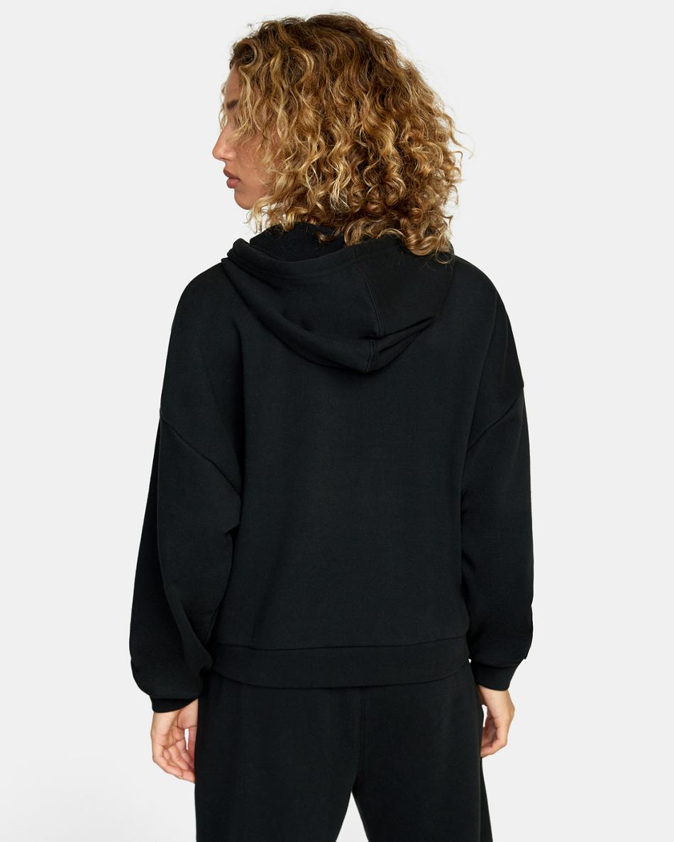 Black Rvca VA Essential Hoodie Women's Loungewear | USJKU99322