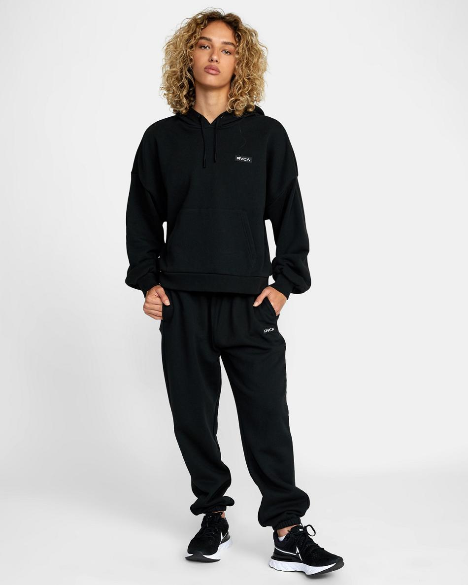 Black Rvca VA Essential Hoodie Women's Loungewear | USJKU99322