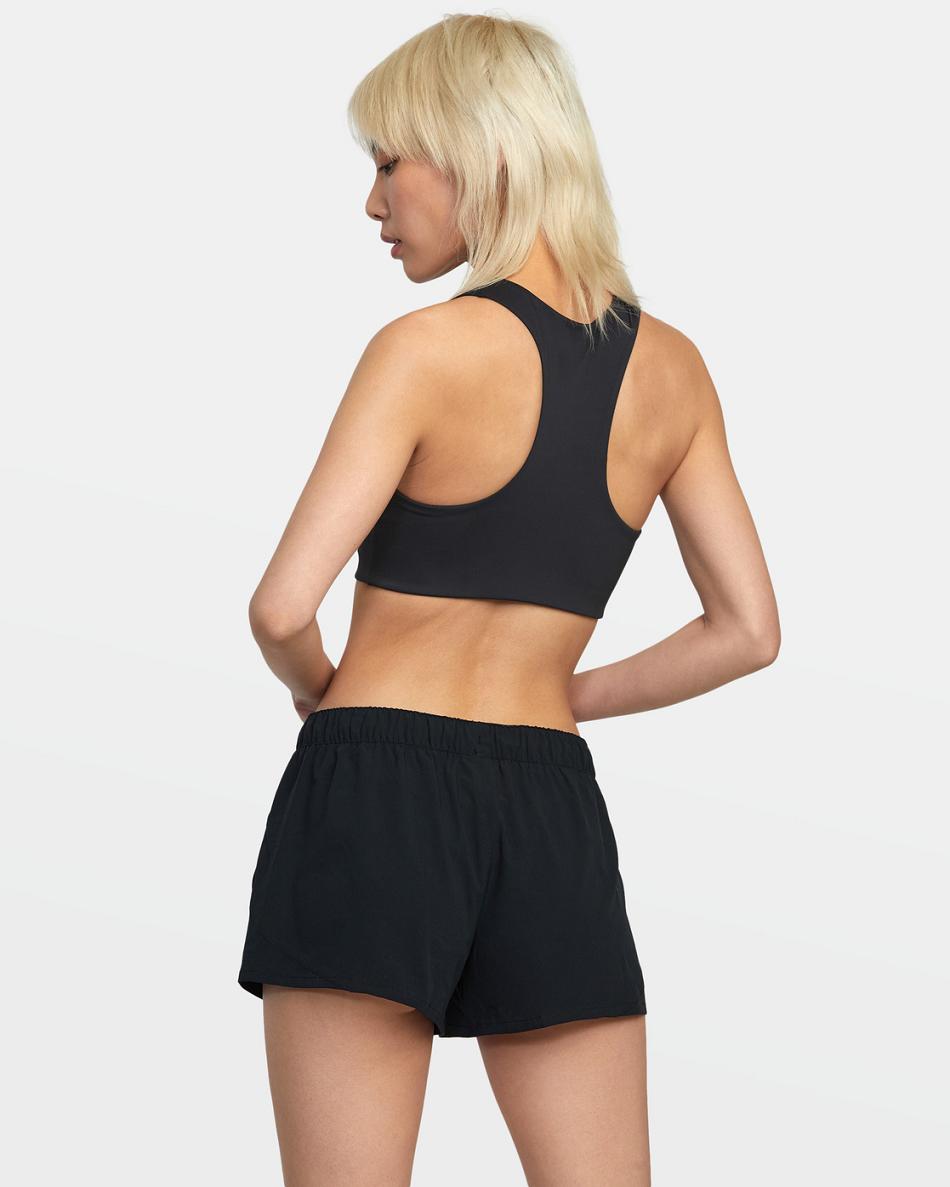 Black Rvca VA Essential Low-Rise Yogger Sport Women's Running Shorts | YUSGT87655