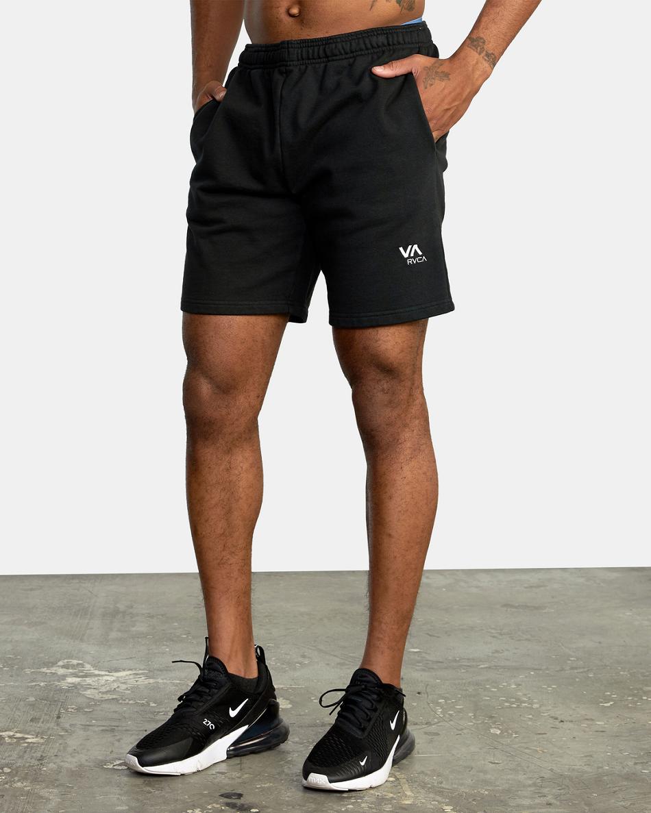 Black Rvca VA Essential Men's Running Shorts | FUSUI19904