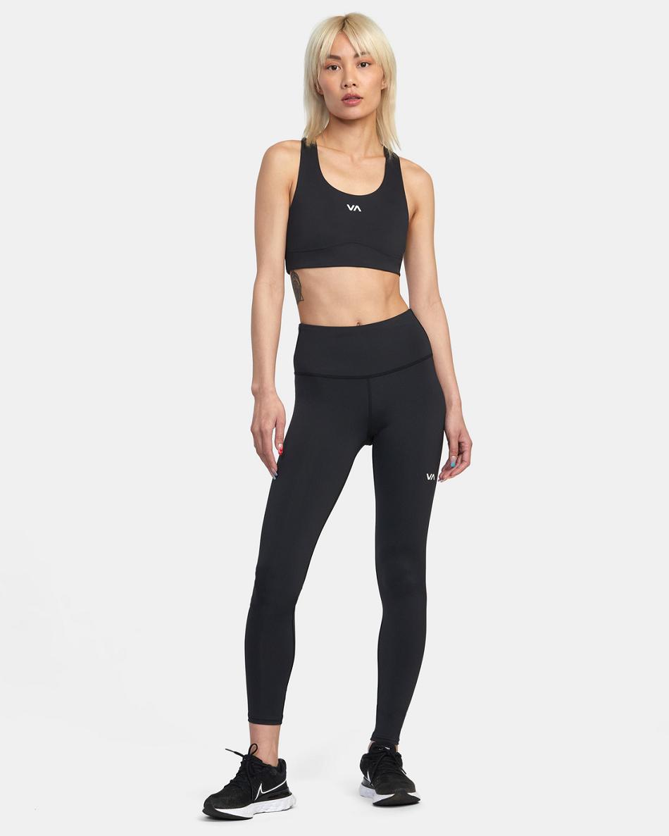 Black Rvca VA Essential Workout Women's Leggings | USJBT53168