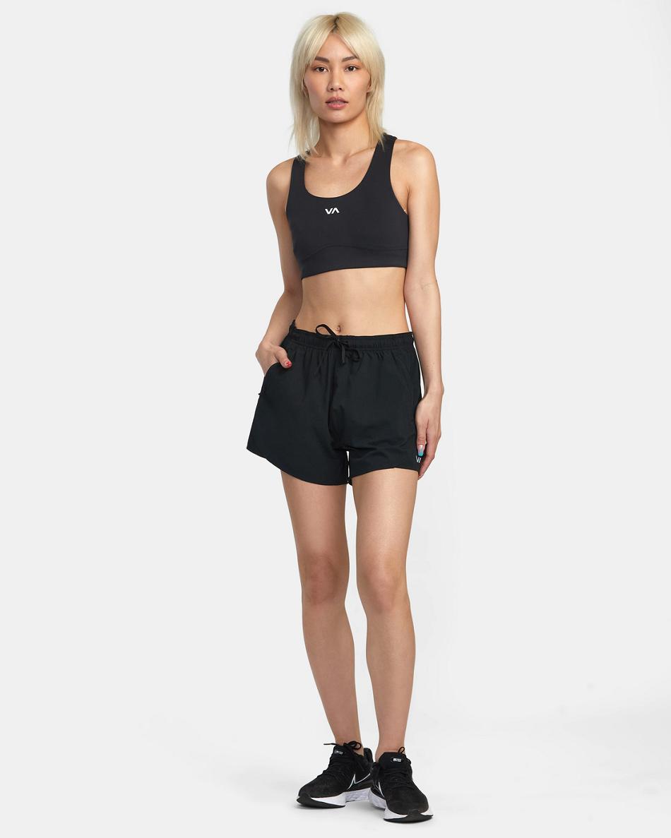 Black Rvca VA Essential Yogger Sport 12 Women's Running Shorts | UUSND96024