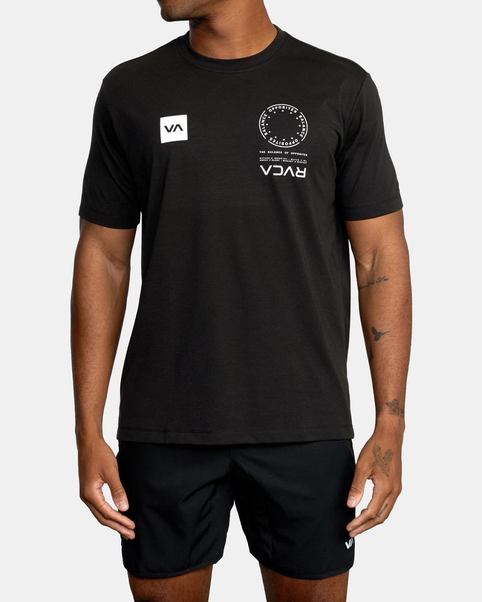 Black Rvca VA Mark Tee Men's Short Sleeve | USJVR68948