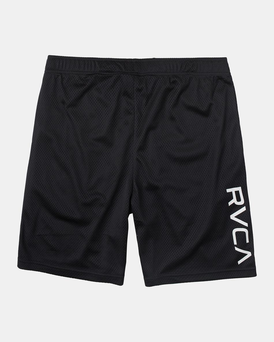 Black Rvca VA Mesh II Elastic Men's Running Shorts | USJZR59753