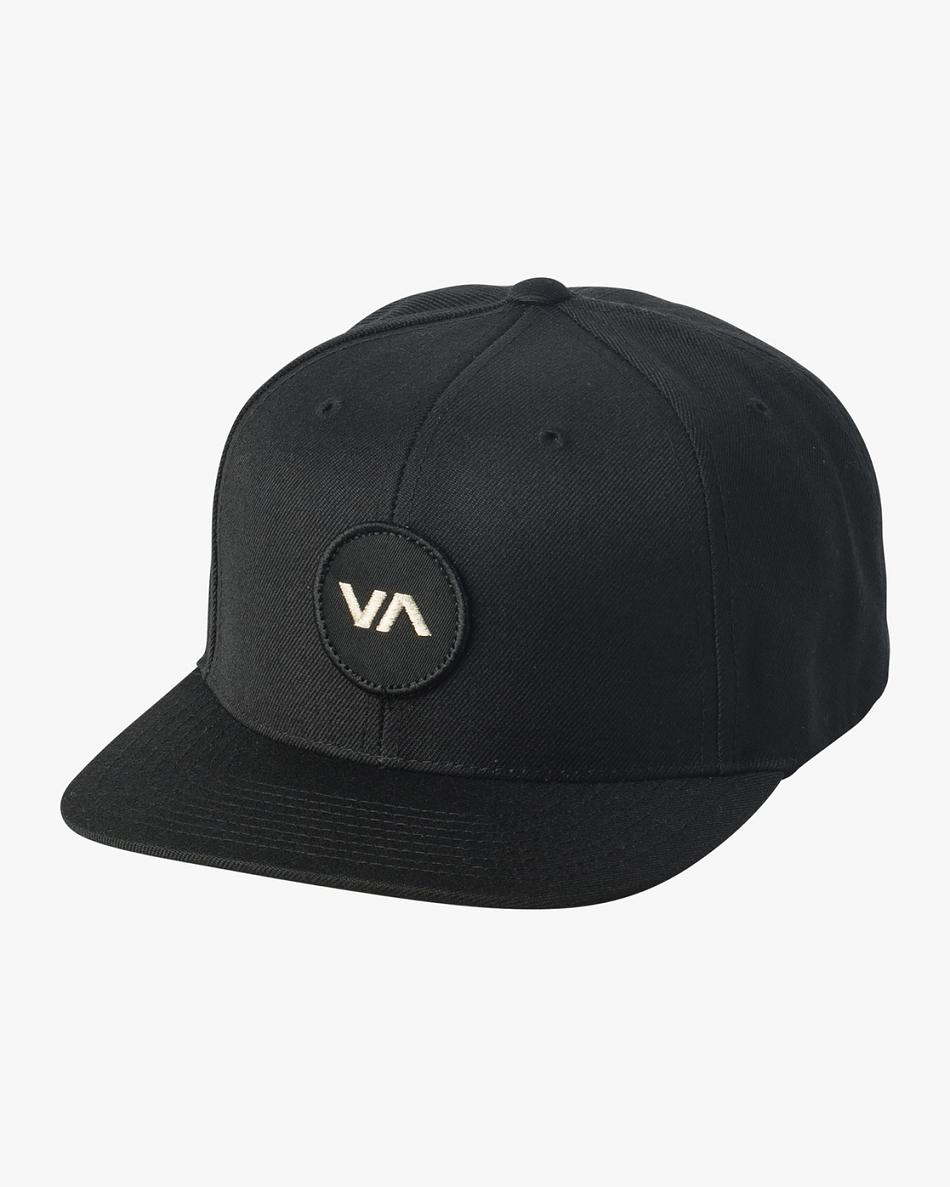 Black Rvca VA Patch Snapback Men\'s Hats | USXBR12995