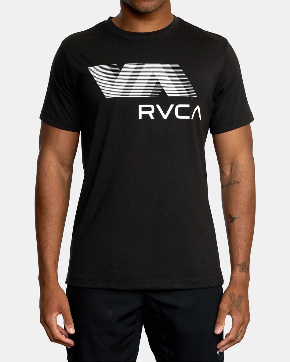 Black Rvca VA RVCA Blur Performance Tee Men's Short Sleeve | USQAV90788