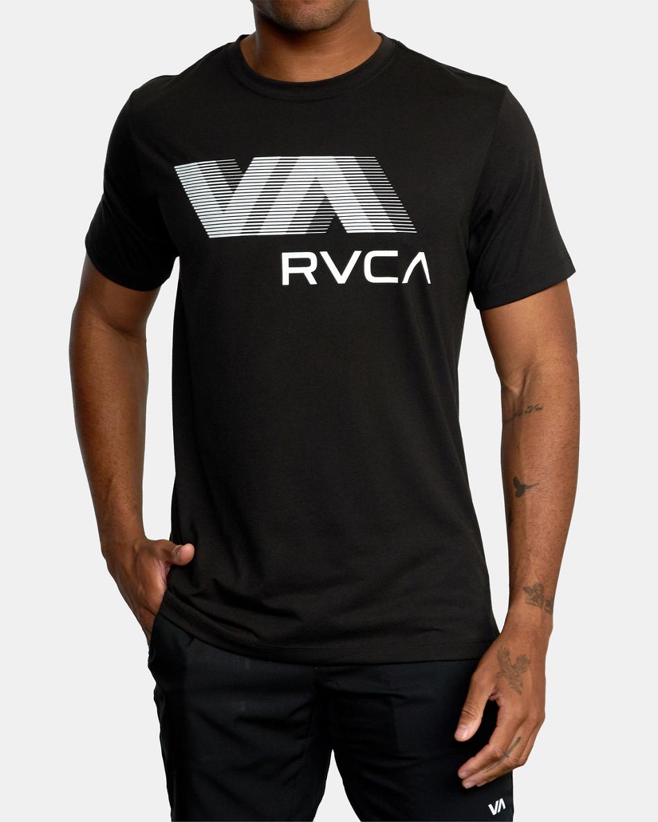 Black Rvca VA RVCA Blur Tee Men's Short Sleeve | USZPD67241