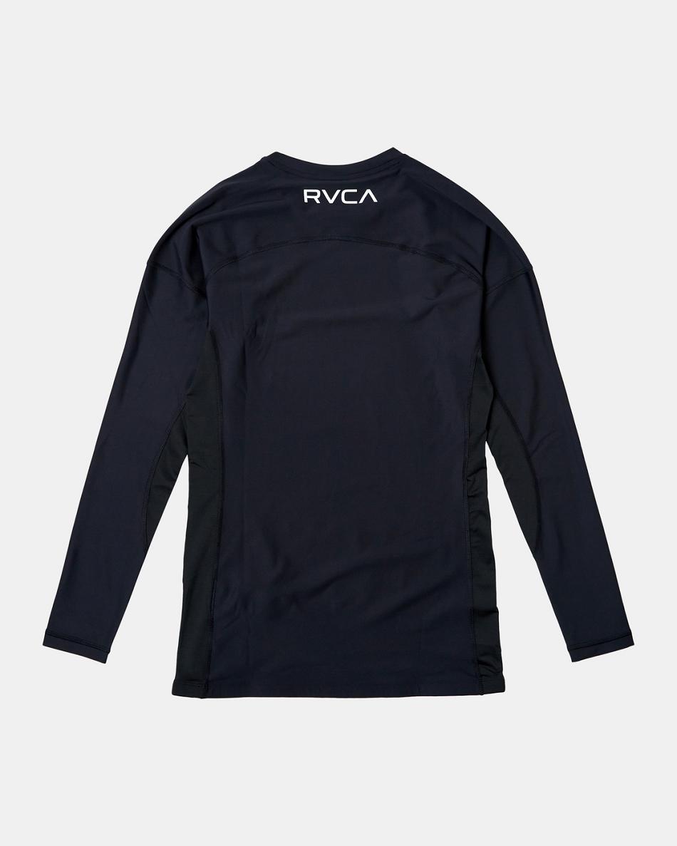 Black Rvca VA Sport Compression Men's Long Sleeve | USQCS40371