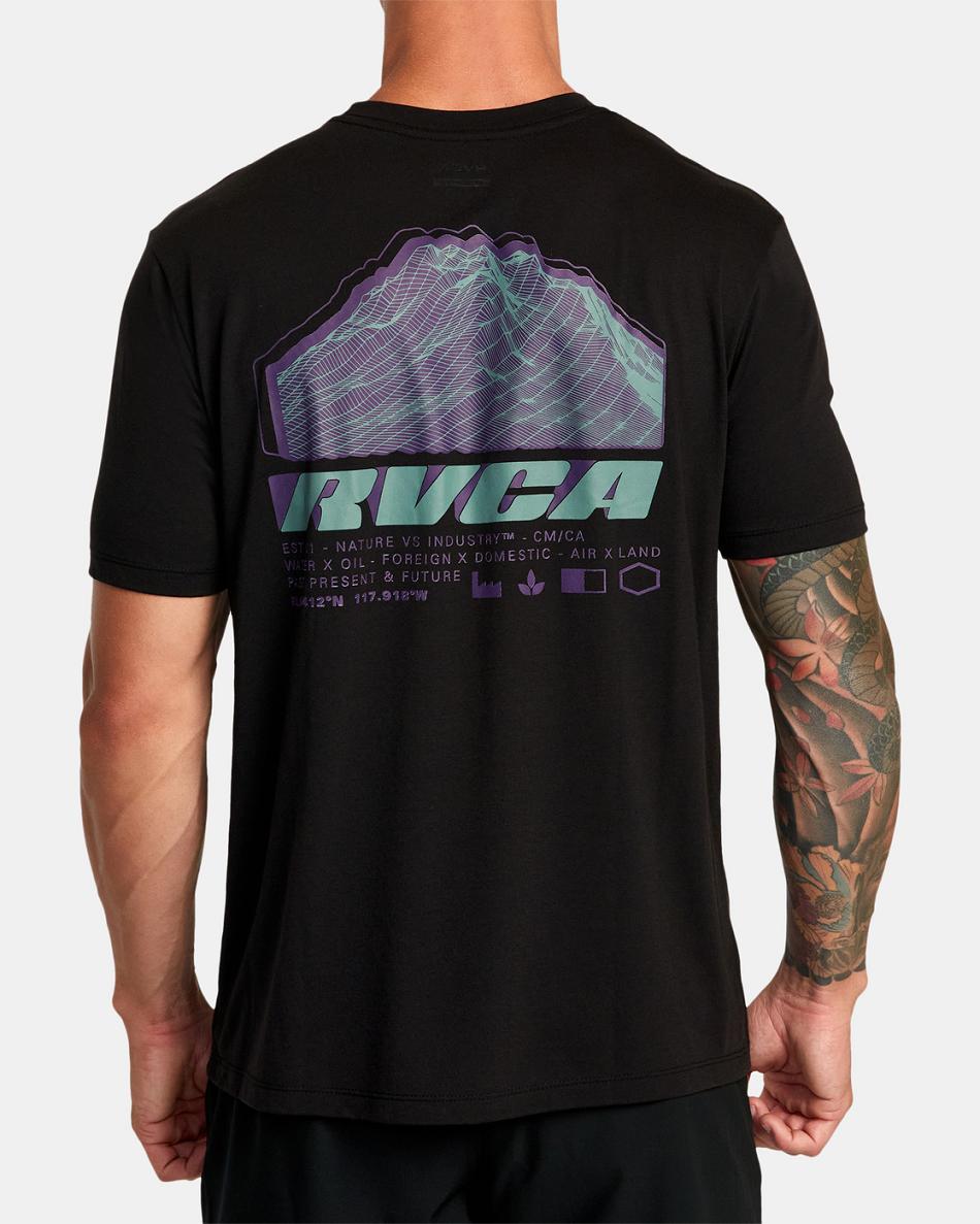 Black Rvca VA Sport Elevate Tee Men's Short Sleeve | AUSDF13334