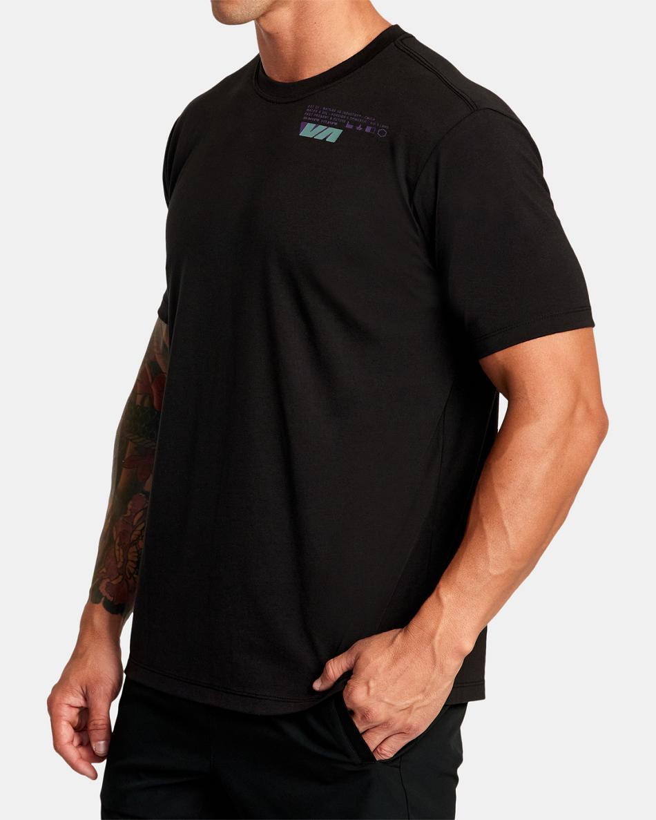 Black Rvca VA Sport Elevate Tee Men's Short Sleeve | AUSDF13334
