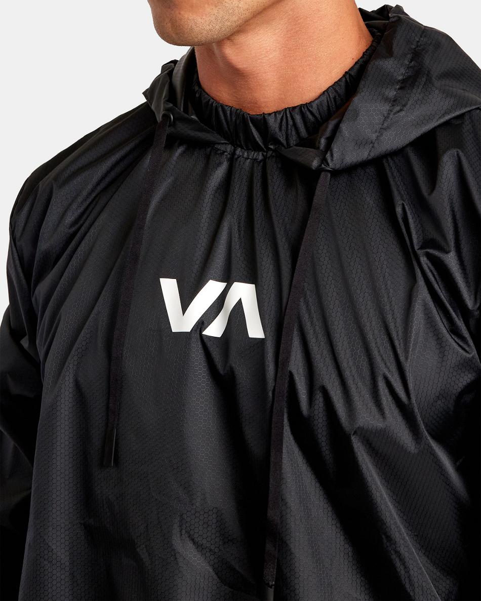 Black Rvca VA Sport Hexstop Sauna - Water Resistant Men's Jackets | GUSEC24574