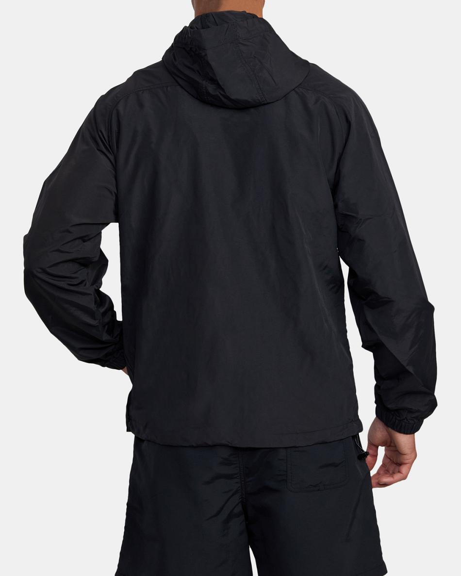 Black Rvca VA Sport Outsider Packable Anorak Men's Jackets | DUSKV15149
