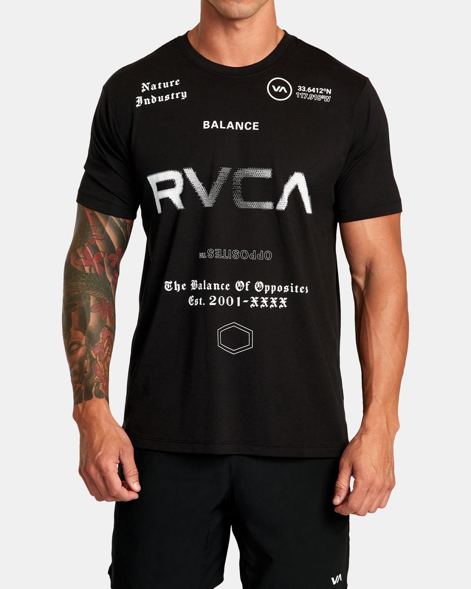 Black Rvca VA Sport Tee Men\'s Short Sleeve | GUSUC28203