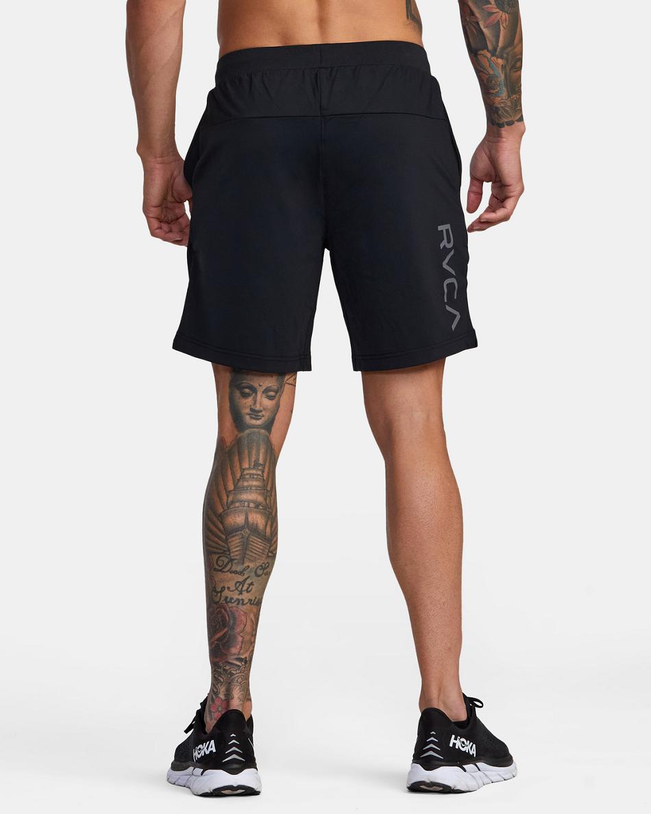 Black Rvca VA Sport Trainer Elastic Men's Running Shorts | USXMI49079