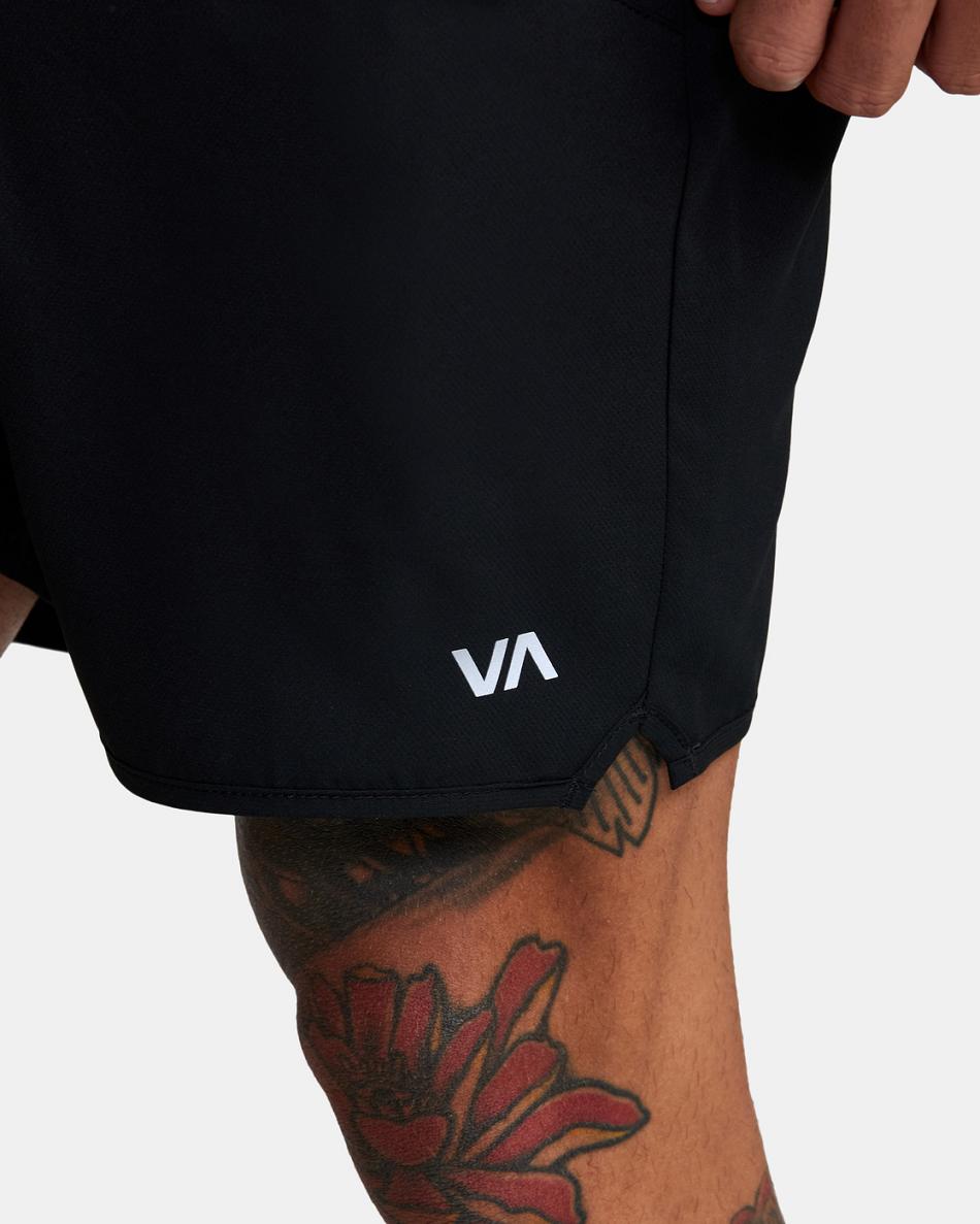 Black Rvca YOGGER IV ATHLETIC 17 Men's Shorts | USDFL79564