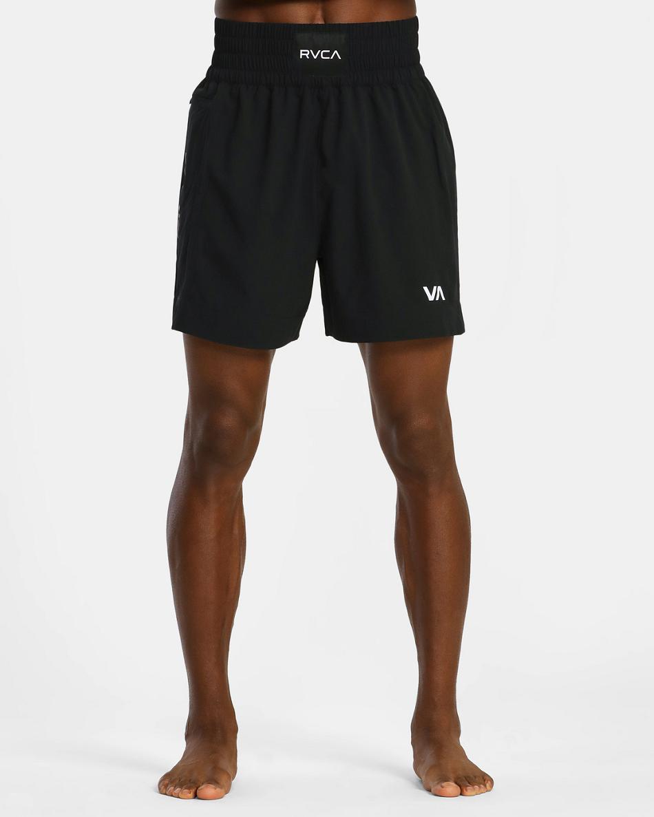 Black Rvca Yogger Elastic Boxing 17 Men's Shorts | USJKU10200