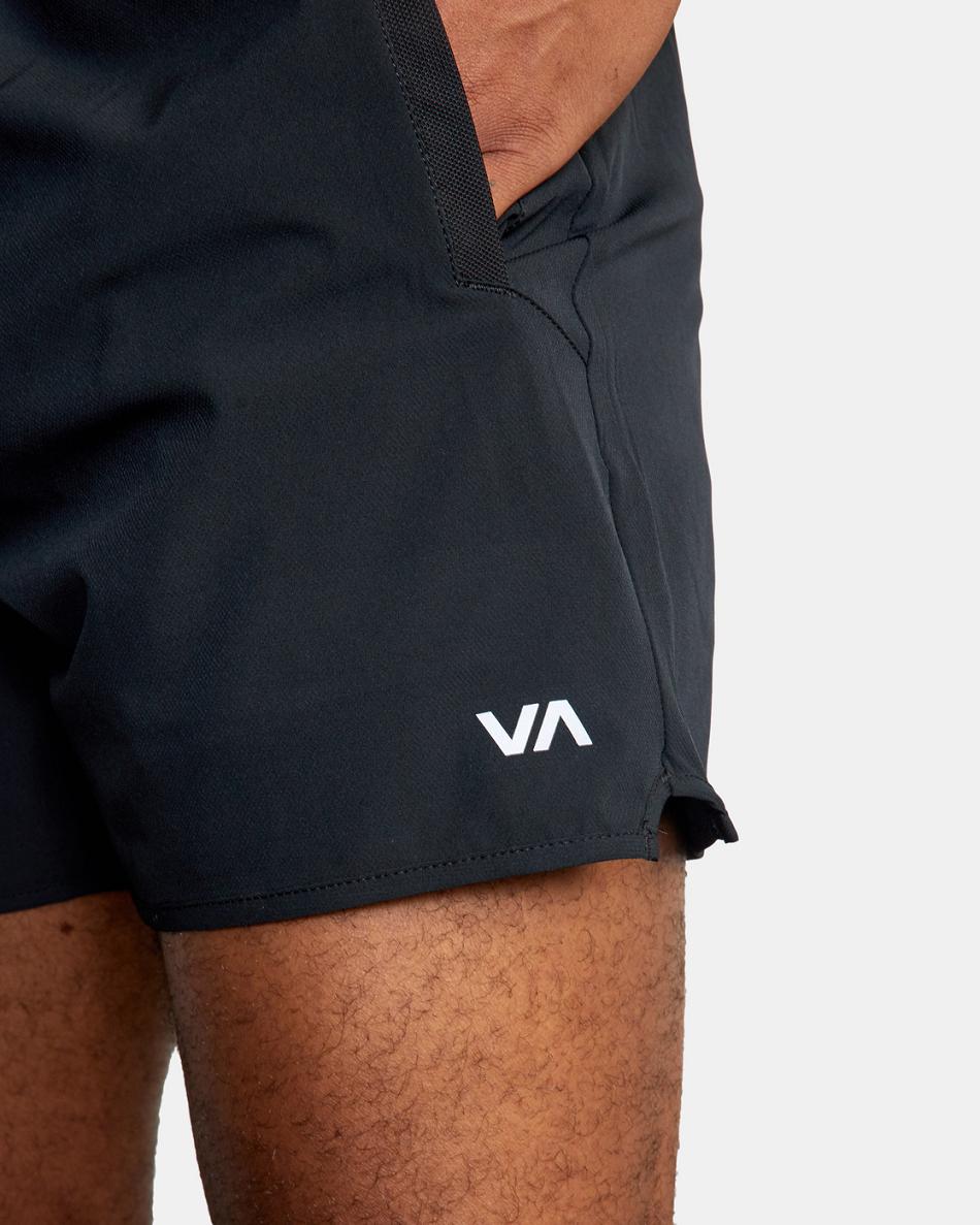 Black Rvca Yogger Elastic Men's Running Shorts | SUSNY68112