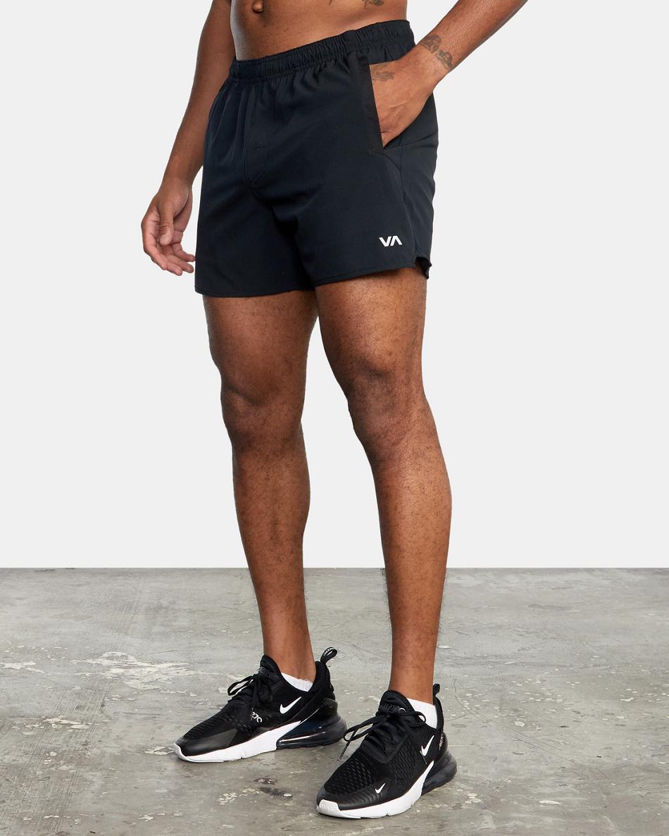 Black Rvca Yogger Elastic Men's Running Shorts | SUSNY68112