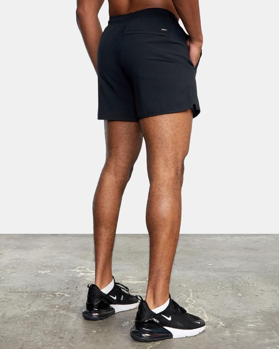 Black Rvca Yogger Elastic Men's Running Shorts | SUSNY68112