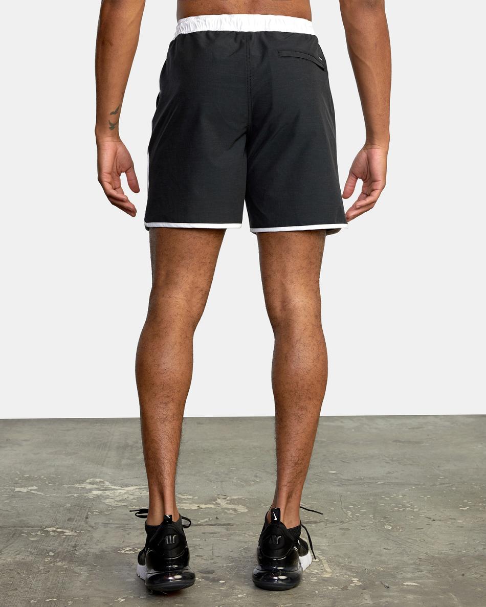 Black Rvca Yogger Hybrid Elastic Athletic 17 Men's Shorts | USJVR30166