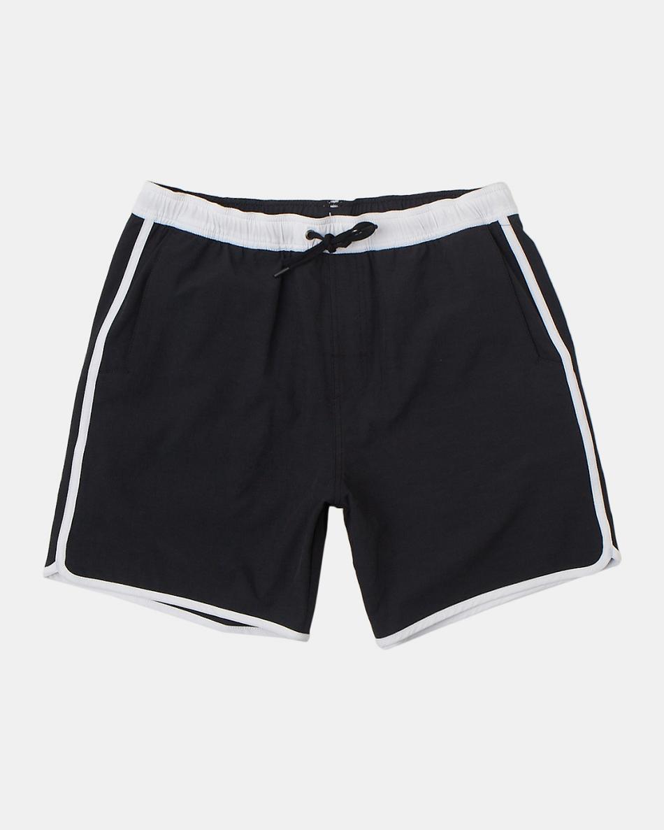 Black Rvca Yogger Hybrid Elastic Athletic 17 Men\'s Shorts | USJVR30166