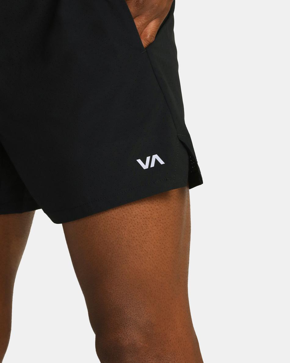 Black Rvca Yogger Jogger Elastic Men's Running Shorts | AUSDF45526