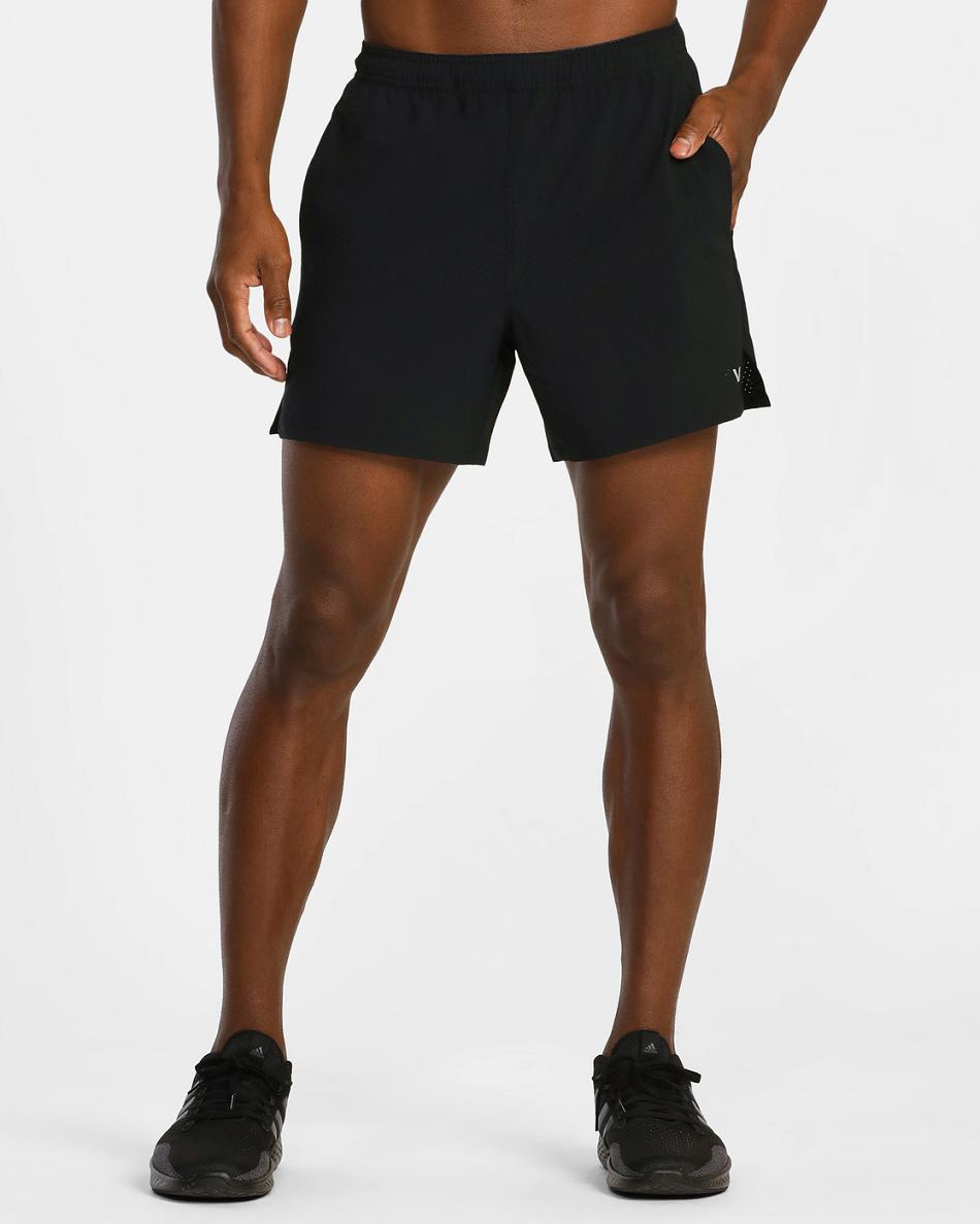 Black Rvca Yogger Jogger Elastic Running 15 Men's Shorts | ZUSNQ54372