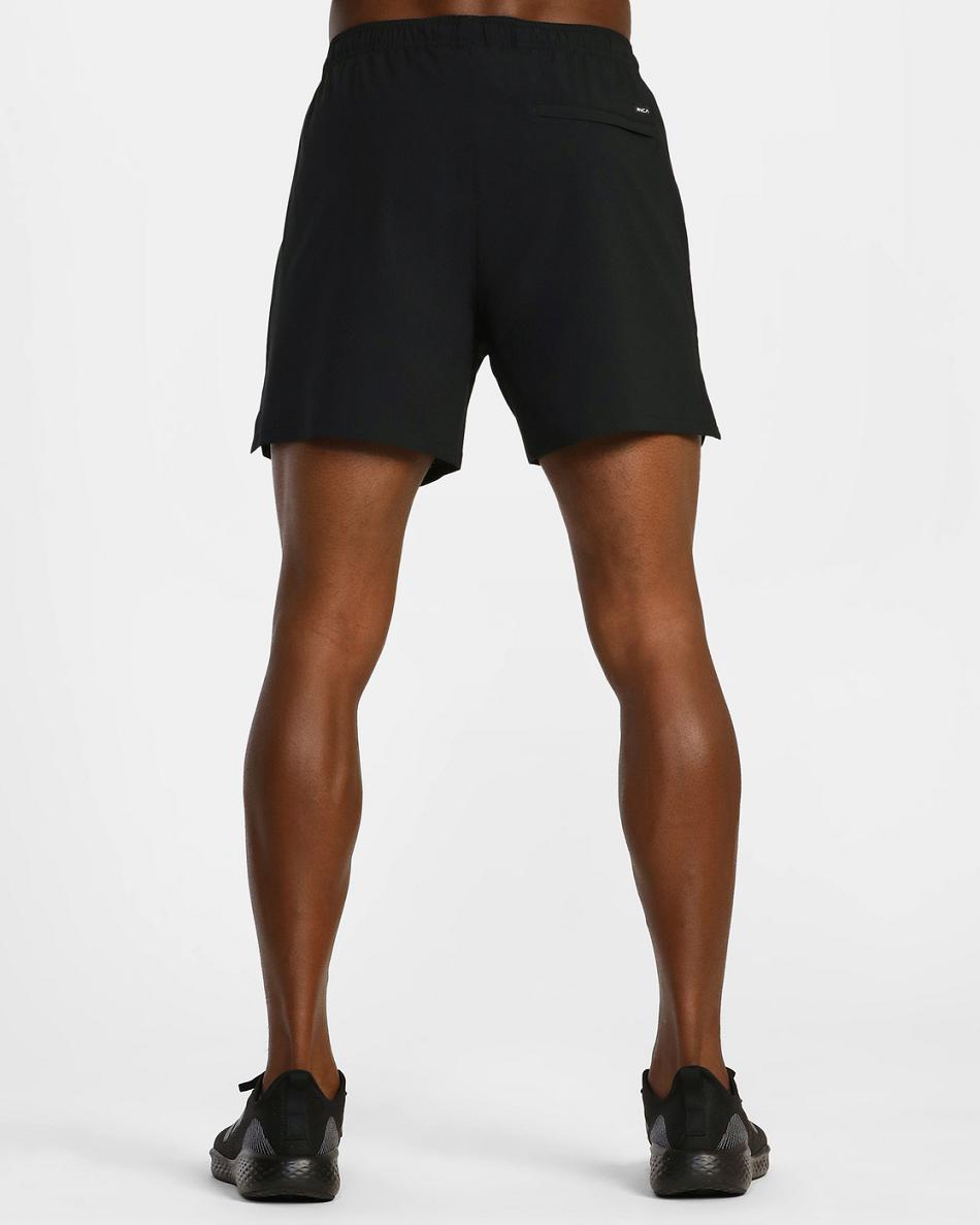Black Rvca Yogger Jogger Elastic Running 15 Men's Shorts | ZUSNQ54372