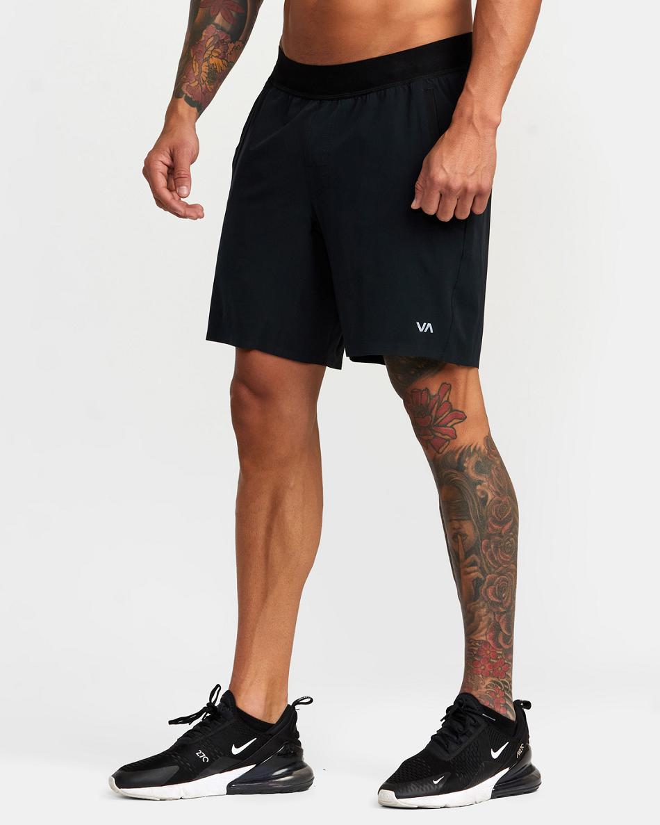 Black Rvca Yogger Plus 18 Training Men's Shorts | YUSGT89414