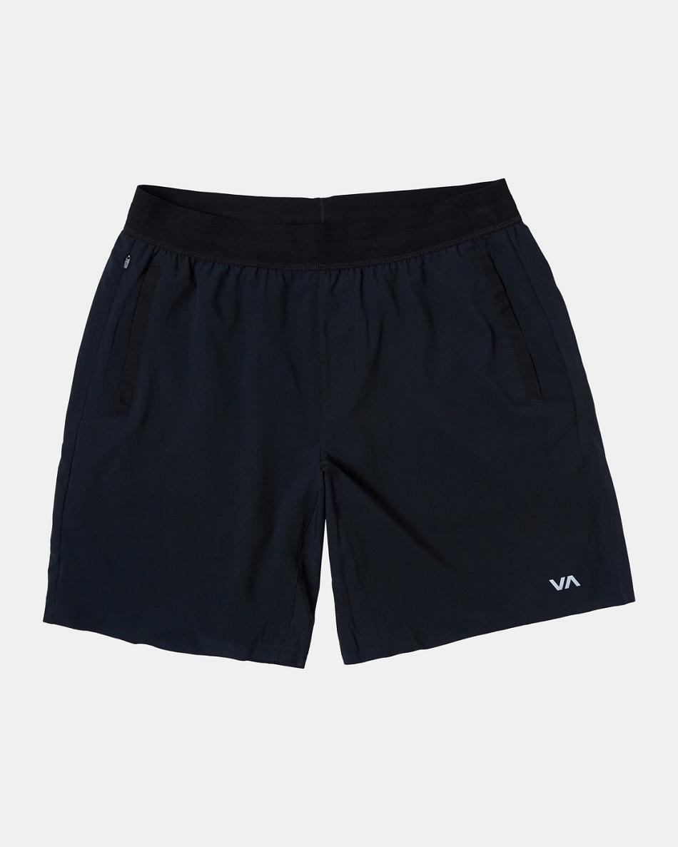 Black Rvca Yogger Plus Men\'s Running Shorts | XUSBH58750