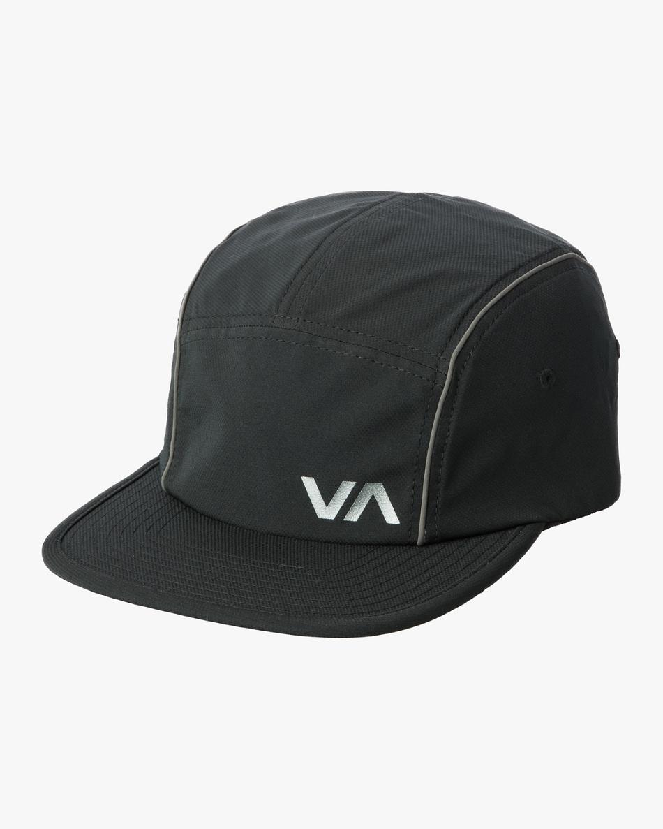 Black Rvca Yogger Strapback Men\'s Hats | FUSHY69284