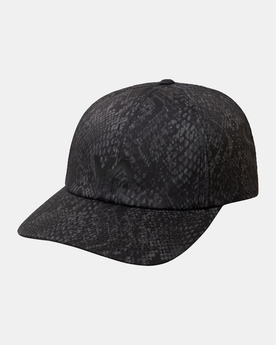 Black Snake Rvca Vent Perforated Clipback II Men\'s Hats | QUSUV35631