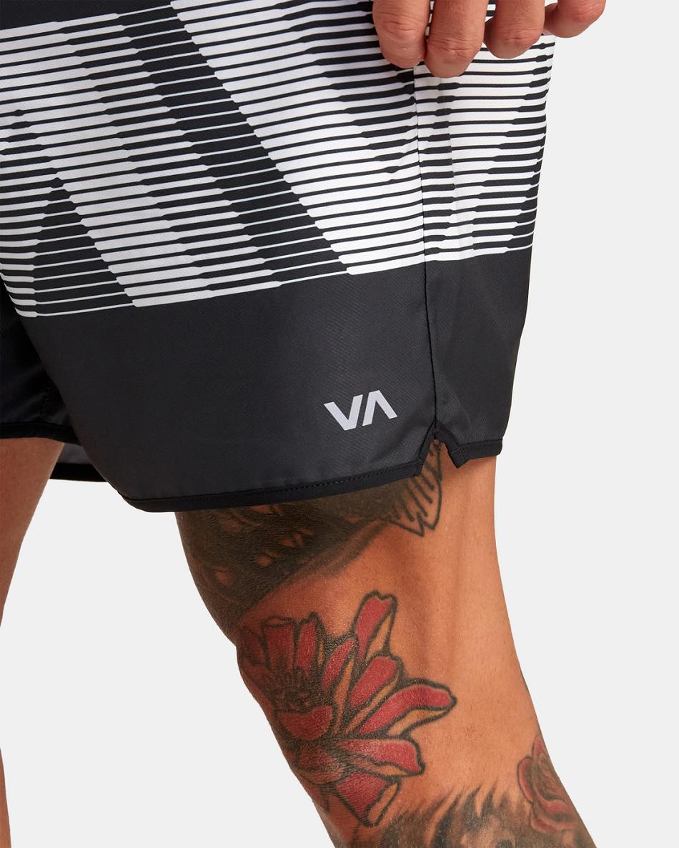 Black Va Blur Rvca Yogger IV Elastic 17 Men's Shorts | TUSPQ84678