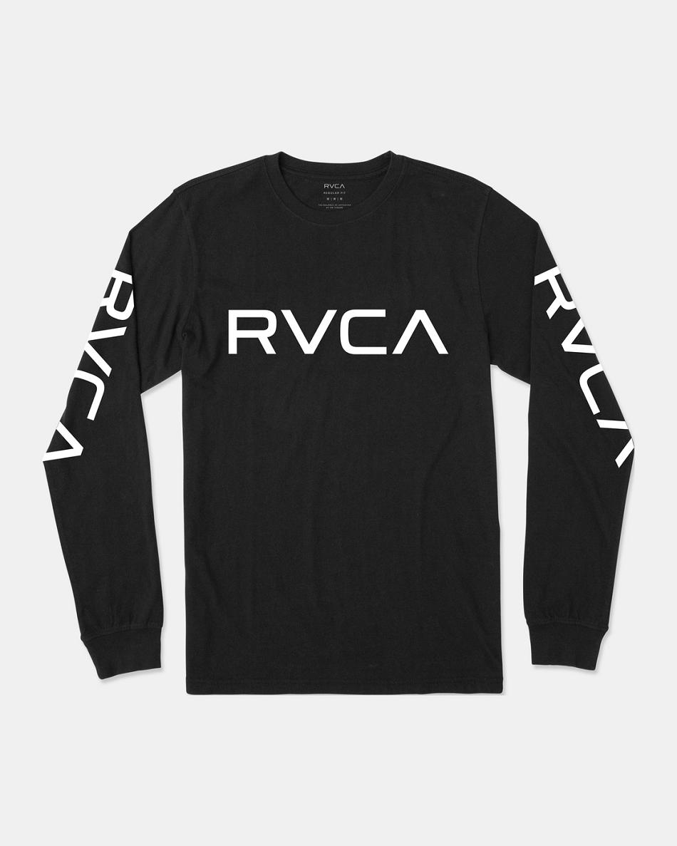 Black/White Rvca Big RVCA Long Sleeve Boys\' Tanks | USCIF52580