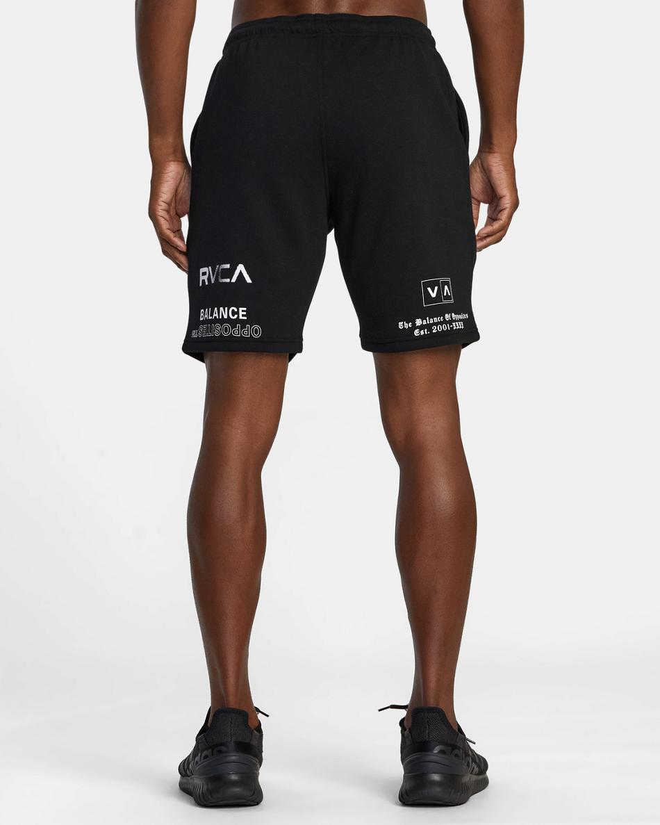 Black/White Rvca Sport 19 Sports Sweat Men's Shorts | USDFL82323