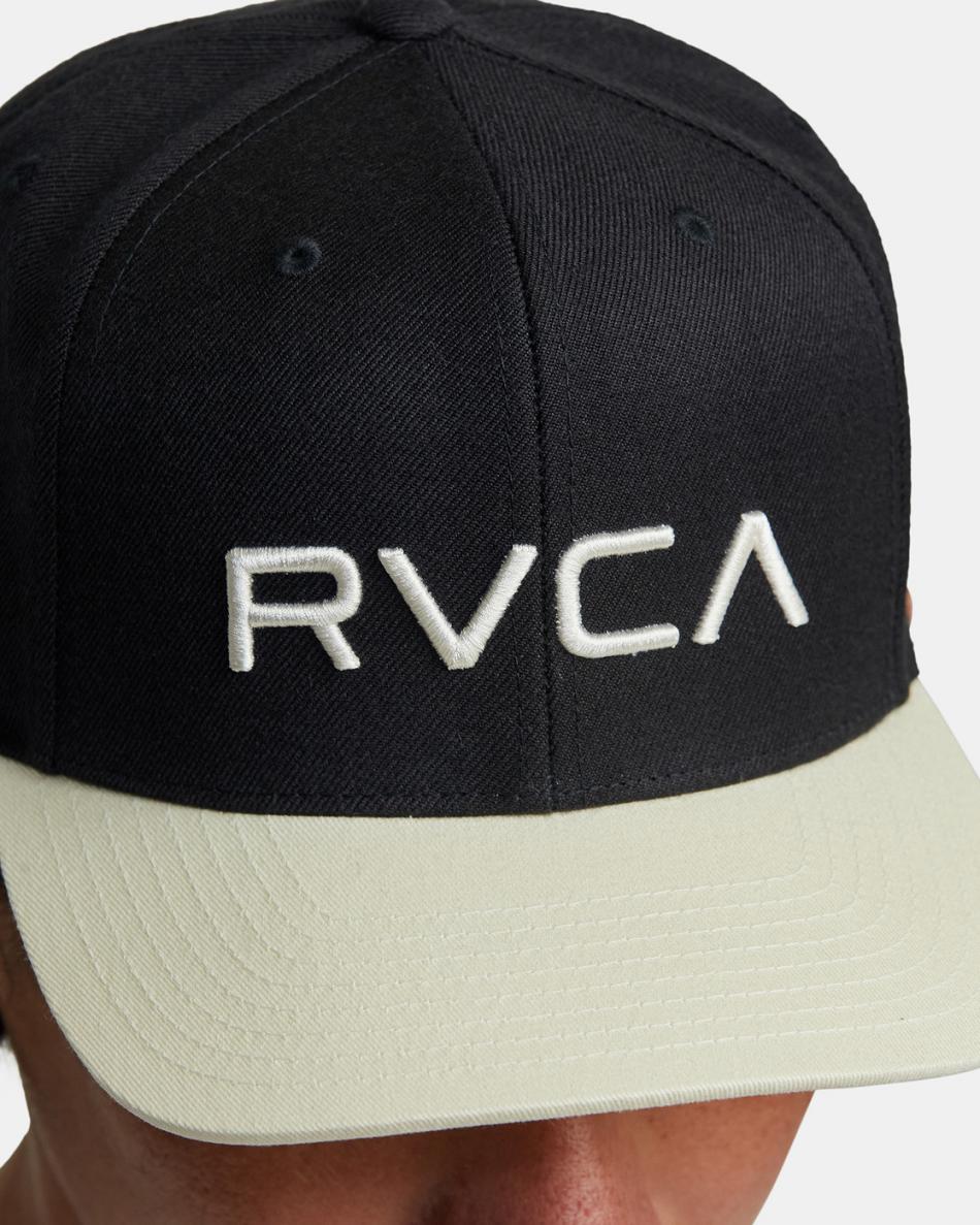 Black/White Rvca Twill Snapback II Men's Hats | USDFL57953