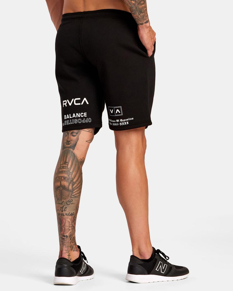 Black/White Rvca VA Sport Sports Sweat Men's Running Shorts | LUSTR50534