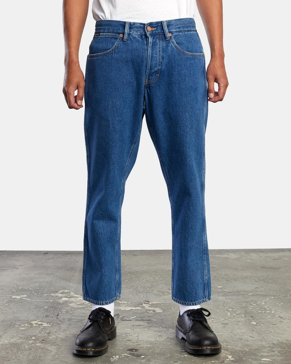 Blue Collar Rvca New Dawn Straight Fit Denim Men's Jeans | TUSWZ76515