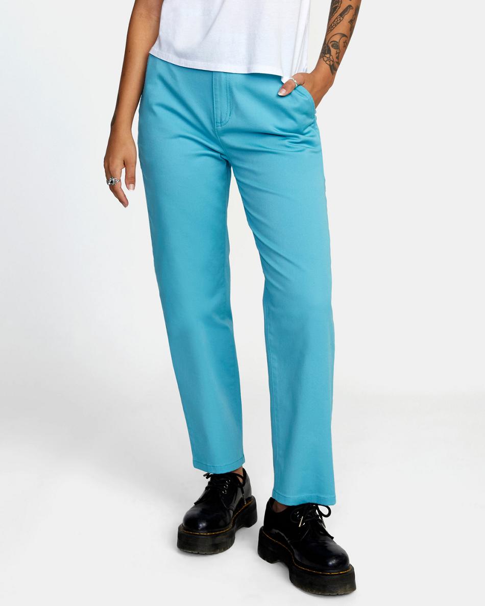 Blue Crest Rvca Week-end Stretch Chino Women\'s Pants | XUSGW24383