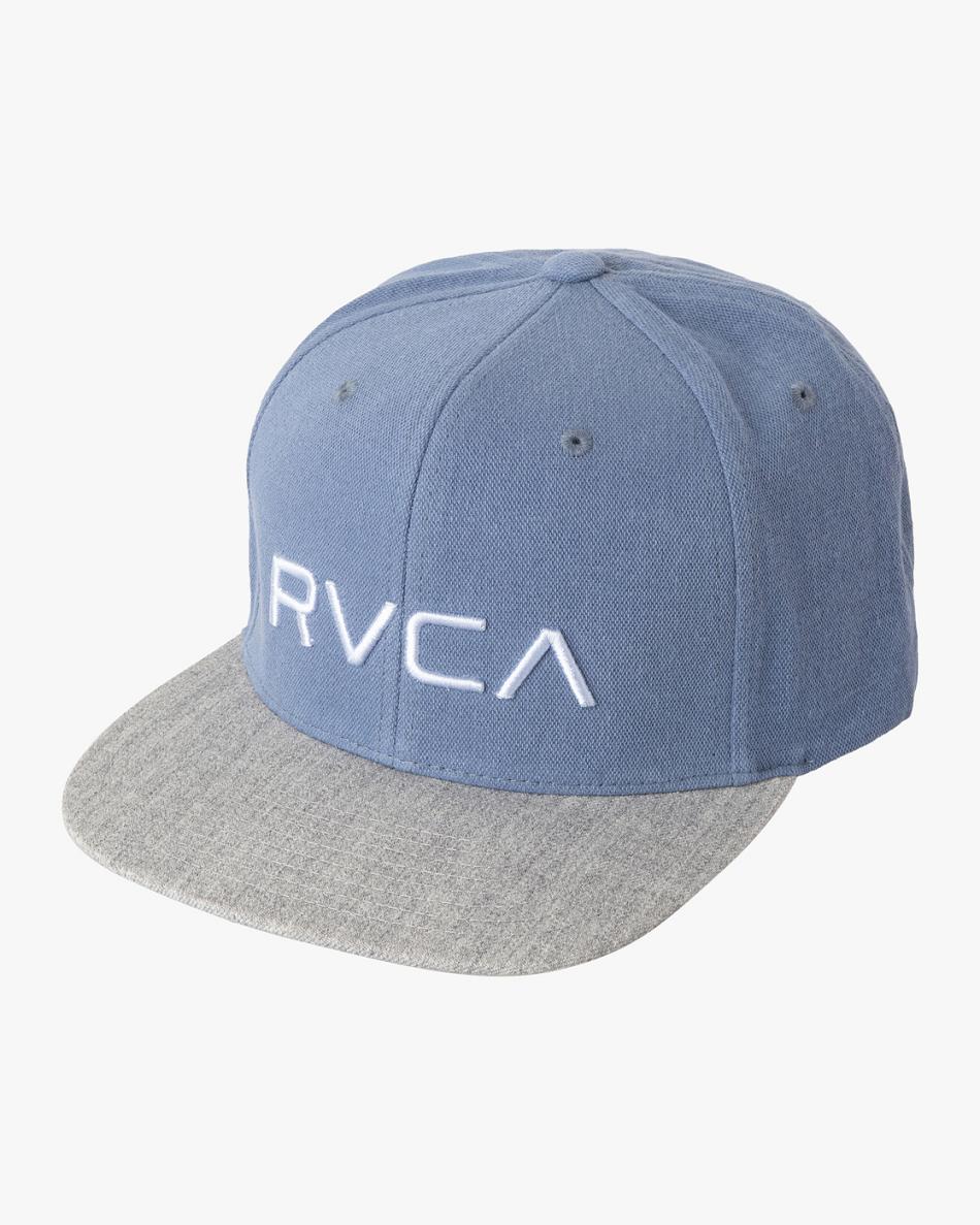 Blue/Grey Rvca Twill Snapback II Boys\' Hats | QUSWA12018