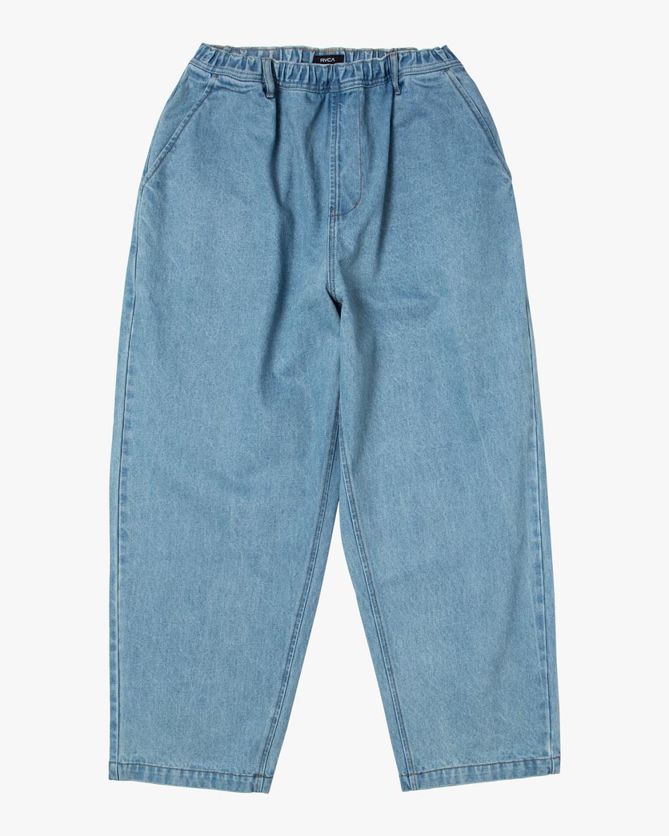 Blue Rvca Zach Allen Elastic Denim Men\'s Jeans | USCVG89642