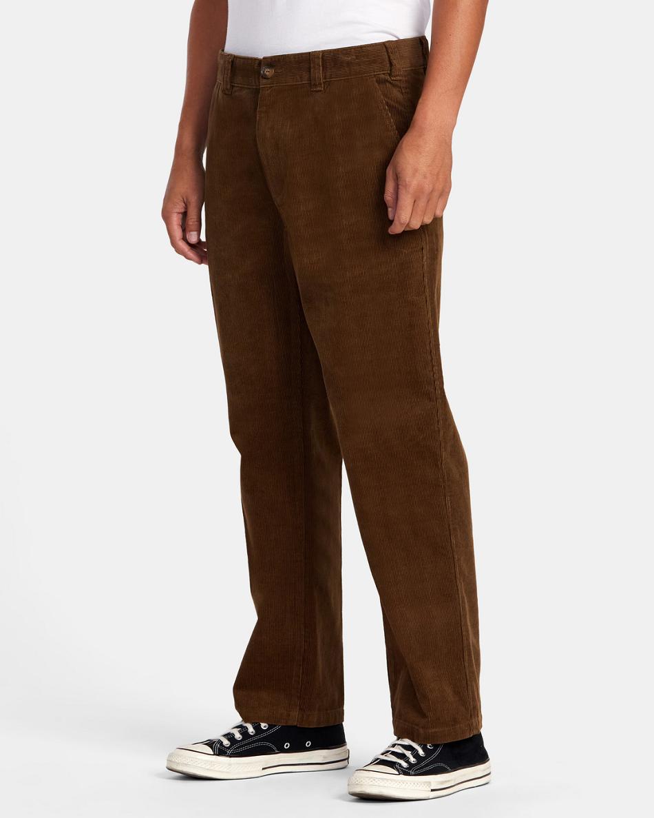 Bombay Brown Rvca Curren Cord Chino Men's Pants | USQCS53206
