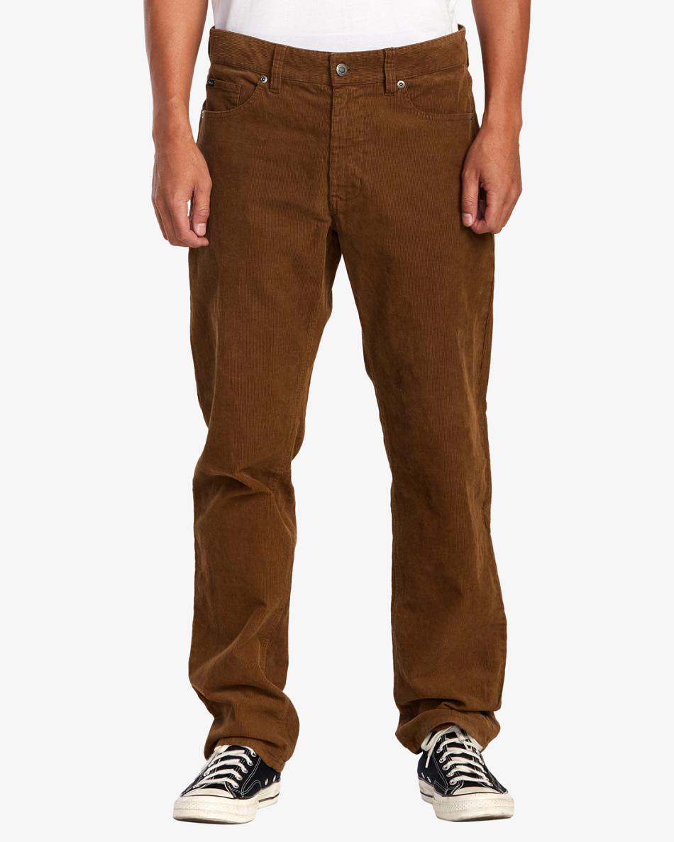 Bombay Brown Rvca Daggers Pigment Corduroy Men's Pants | MUSFT88093