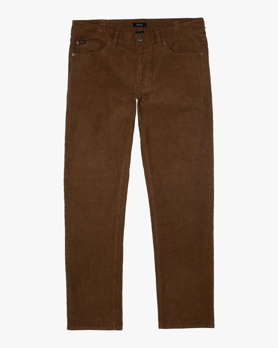 Bombay Brown Rvca Daggers Pigment Corduroy Men\'s Pants | MUSFT88093