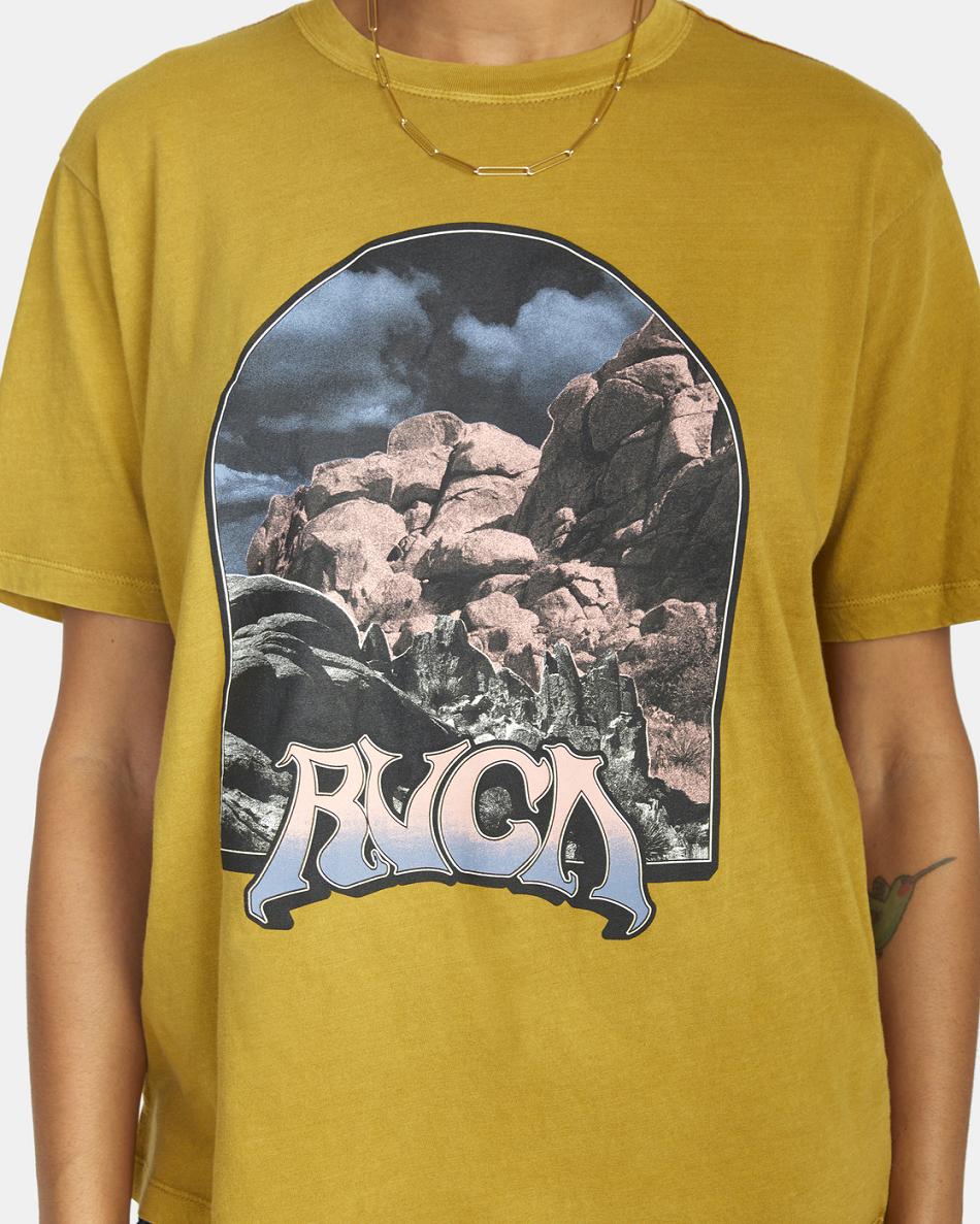 Bronze Rvca Moonscape Graphic Women's T shirt | PUSQX66471