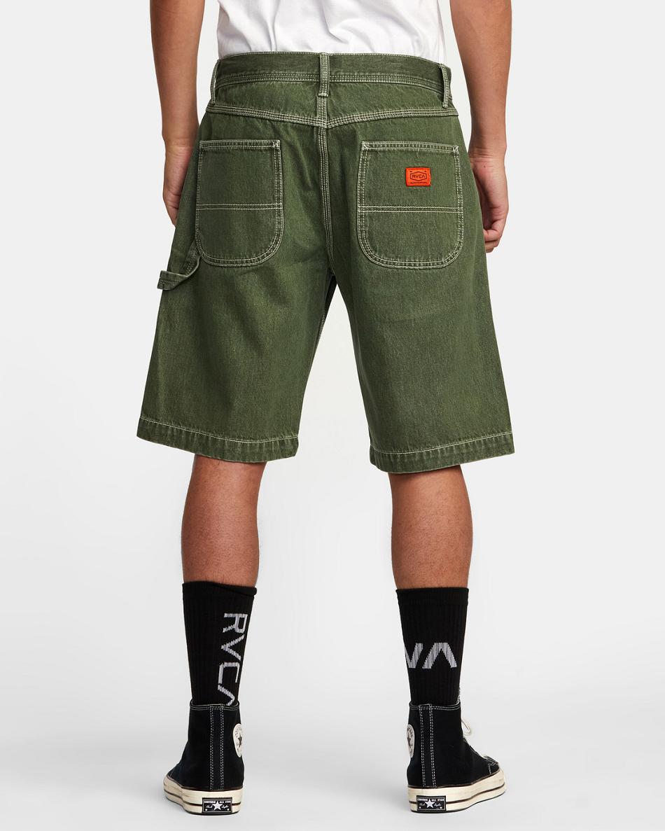 Cactus Wash Rvca Chainmail Denim Shorts Men's Jeans | SUSVO62005