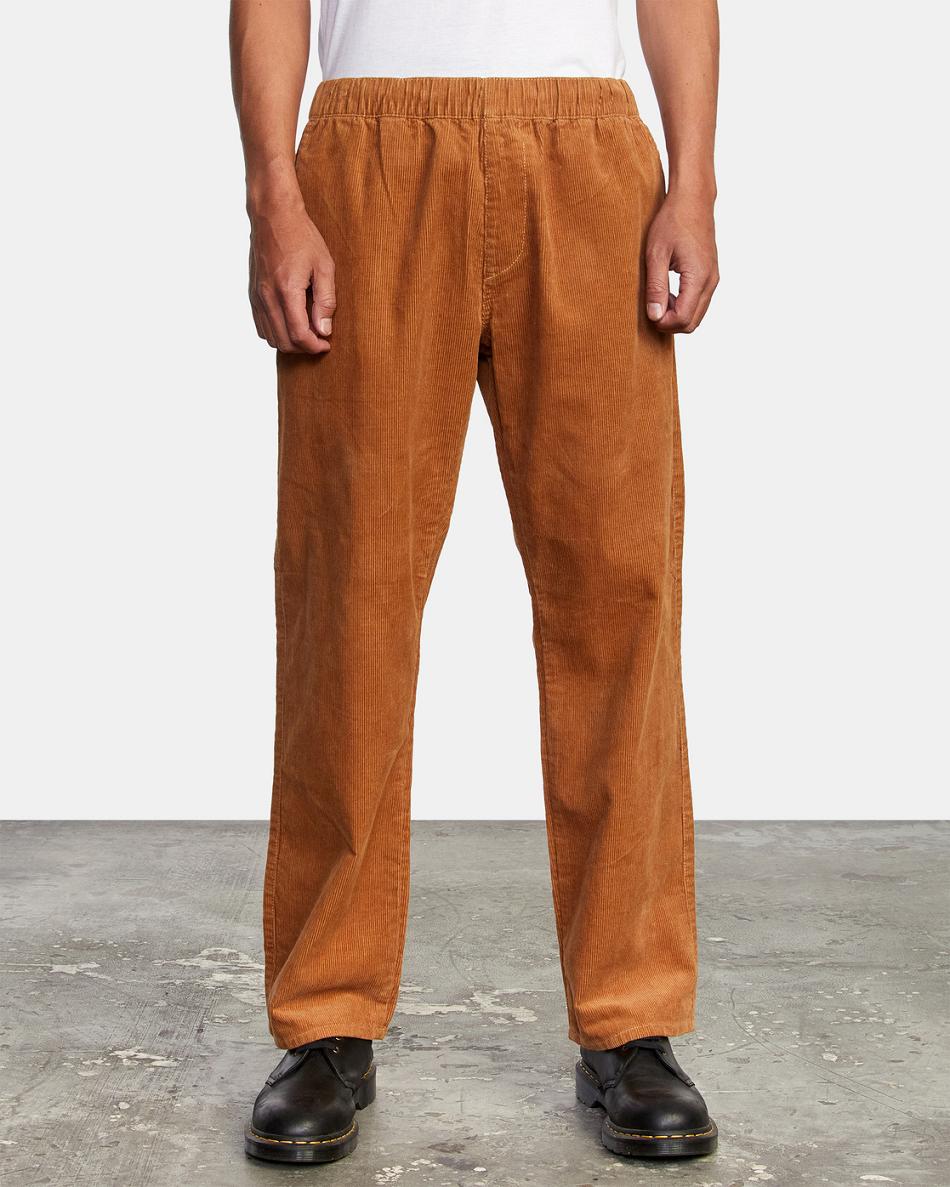Camel Rvca Americana Elastic Cord Men's Pants | USEGJ42873