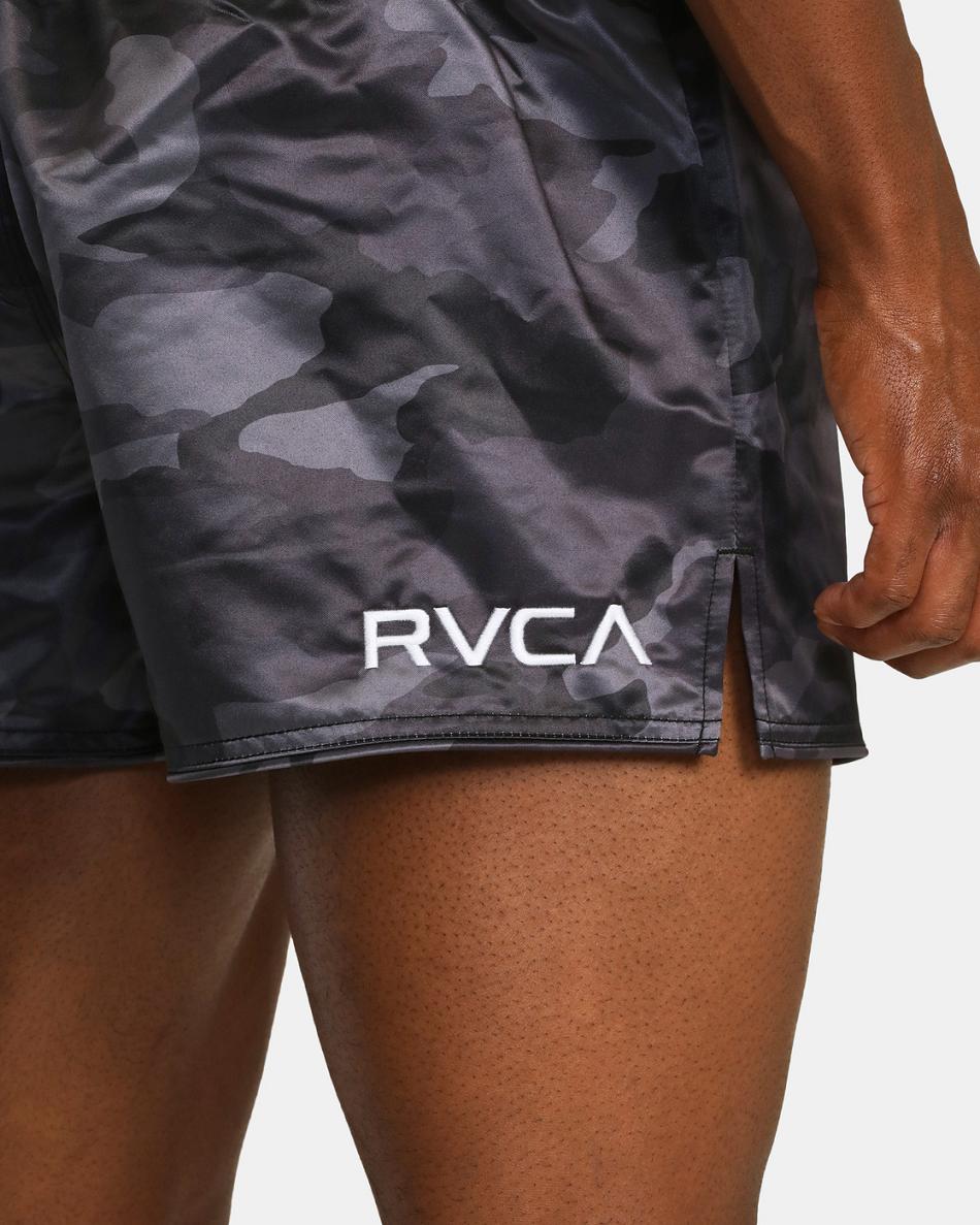 Camo Rvca Muay Thai Mod Elastic Men's Running Shorts | LUSTR15583