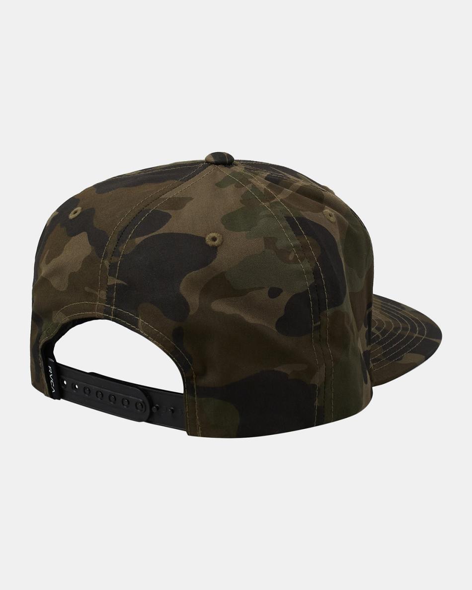 Camo Rvca VA Patch Snapback Men's Hats | GUSUC55429