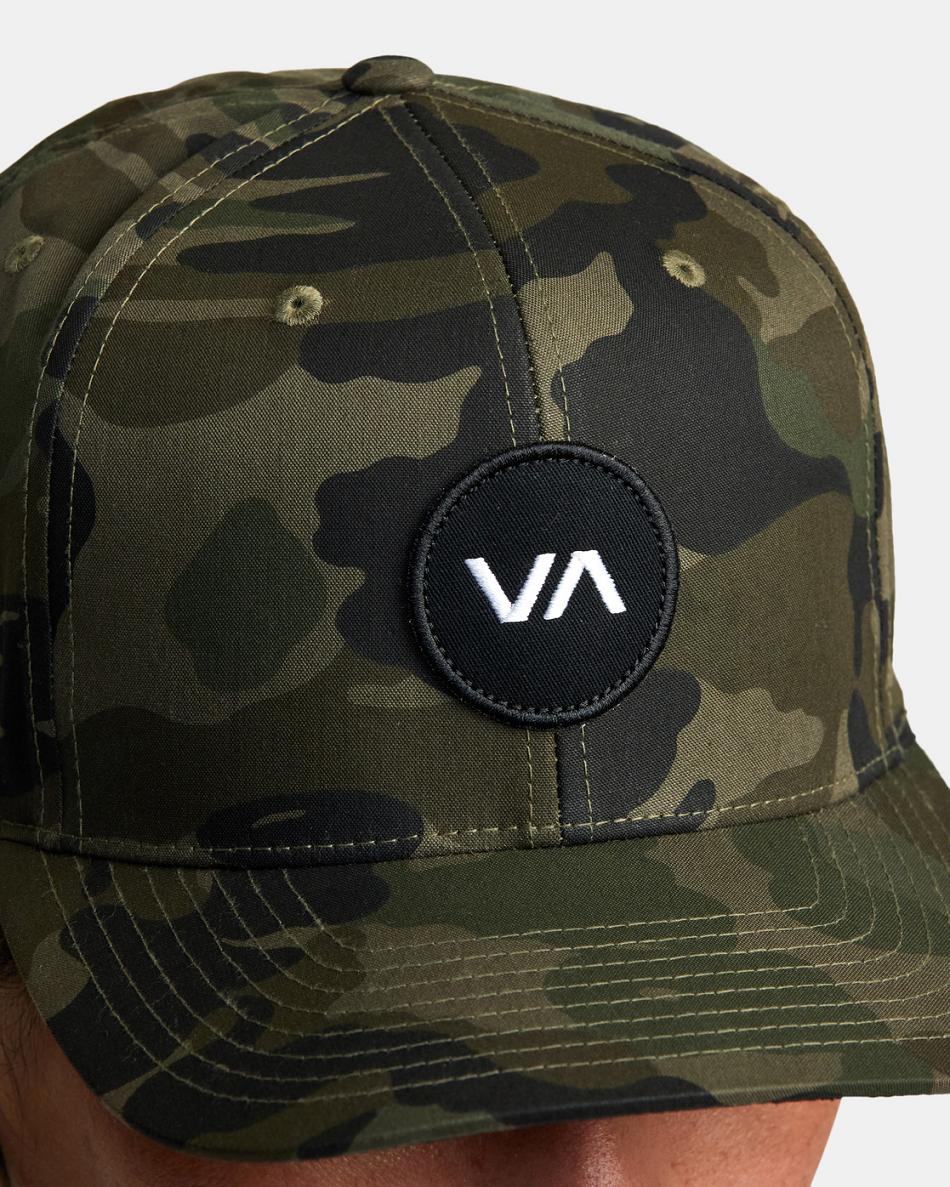 Camo Rvca VA Patch Snapback Men's Hats | GUSUC55429